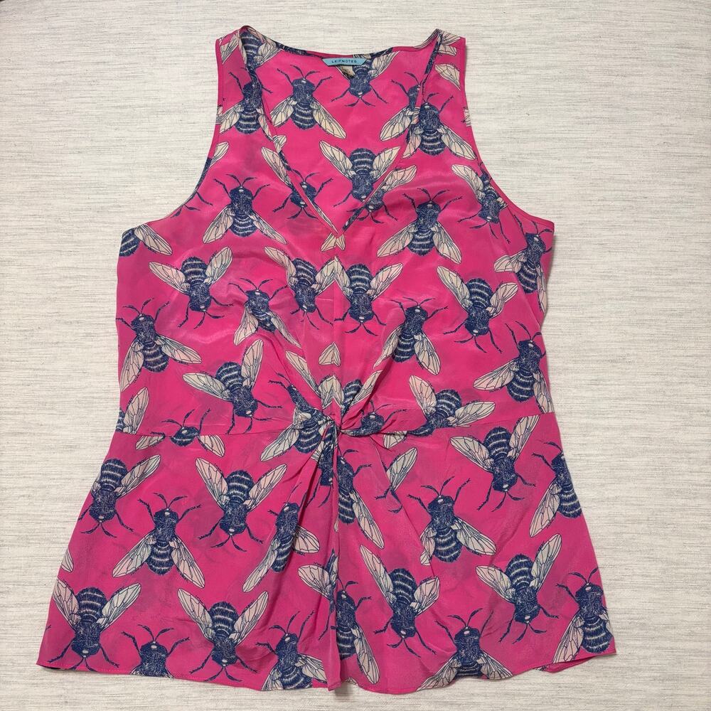 Anthropologie Leifnotes pink silk tank blouse Size 4